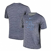 Tampa Bay Rays Gray Black Striped Logo Performance T-Shirt,baseball caps,new era cap wholesale,wholesale hats
